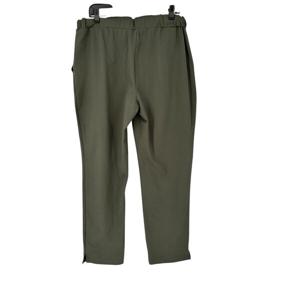 joie pull on cropped ankle pants trousers casual Athleisure Large Stretch Olive - Picture 2 of 6